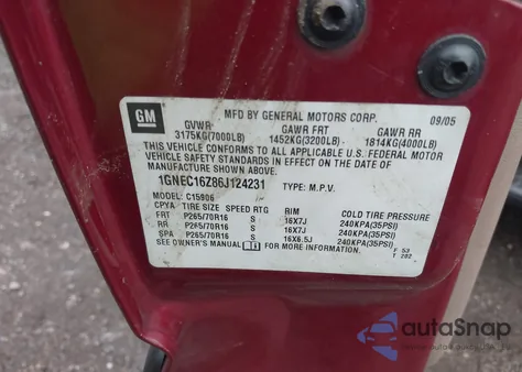 2006 Chevrolet Suburban 1500 Ls from USA, damaged, VIN 1GNEC16Z86J124231